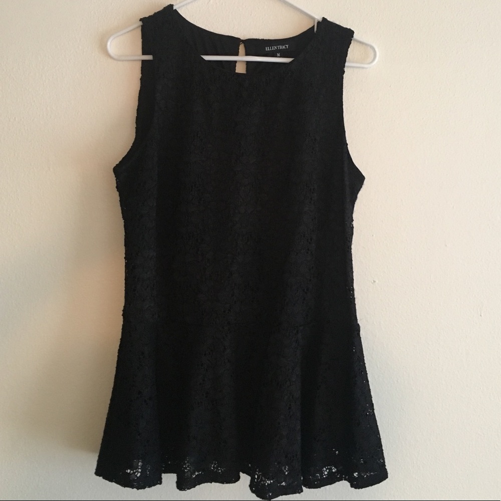 Peplum Black Lace Shirt
